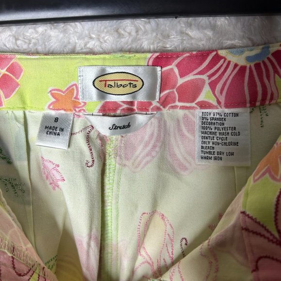 Talbots Easter Colorful Floral Print Stretch Size 8‎ - Picture 5 of 7
